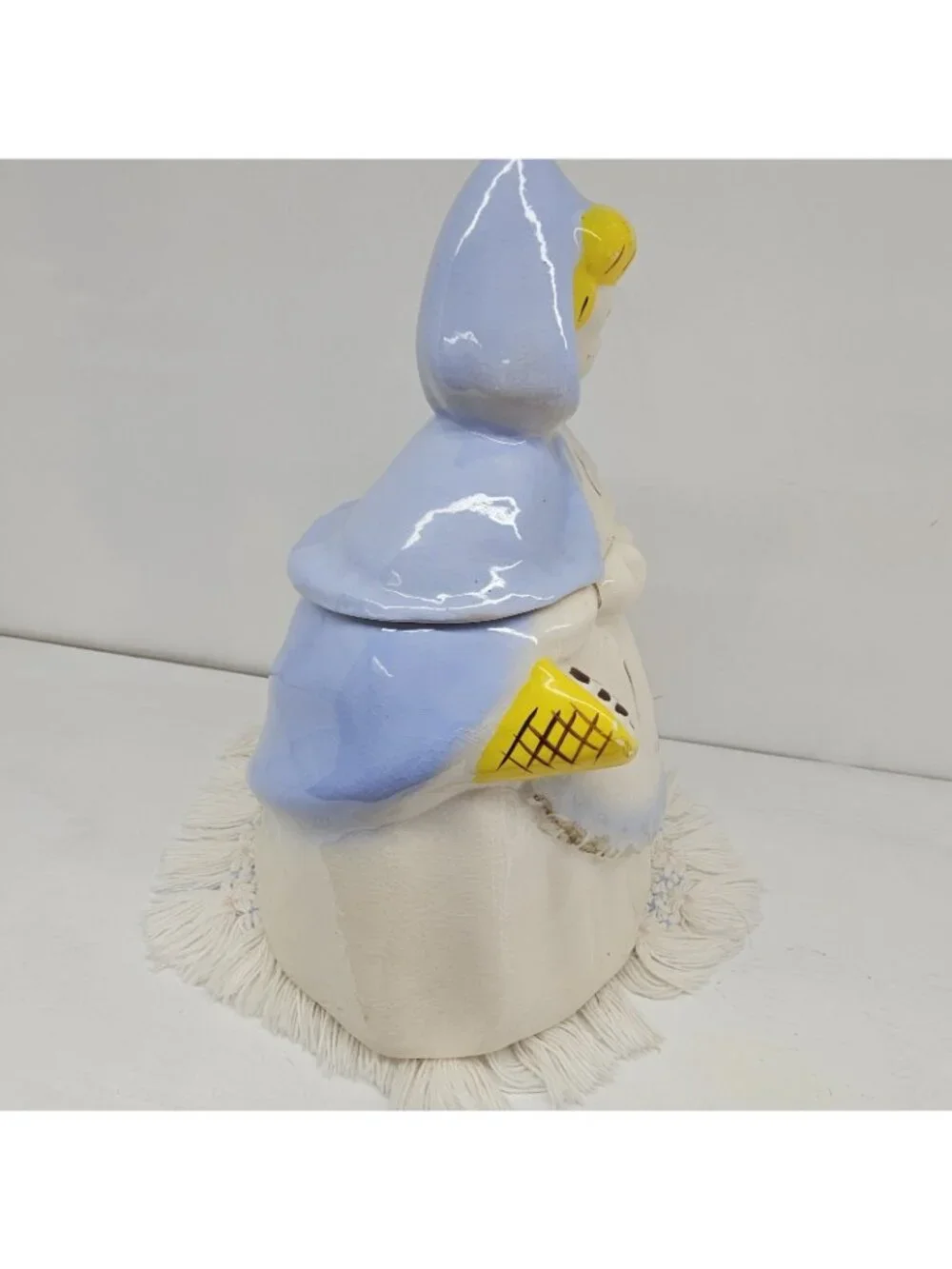 Vintage McCoy 11” Cookie Jar Dutch Cinderella Red Riding Hood Blue Cape